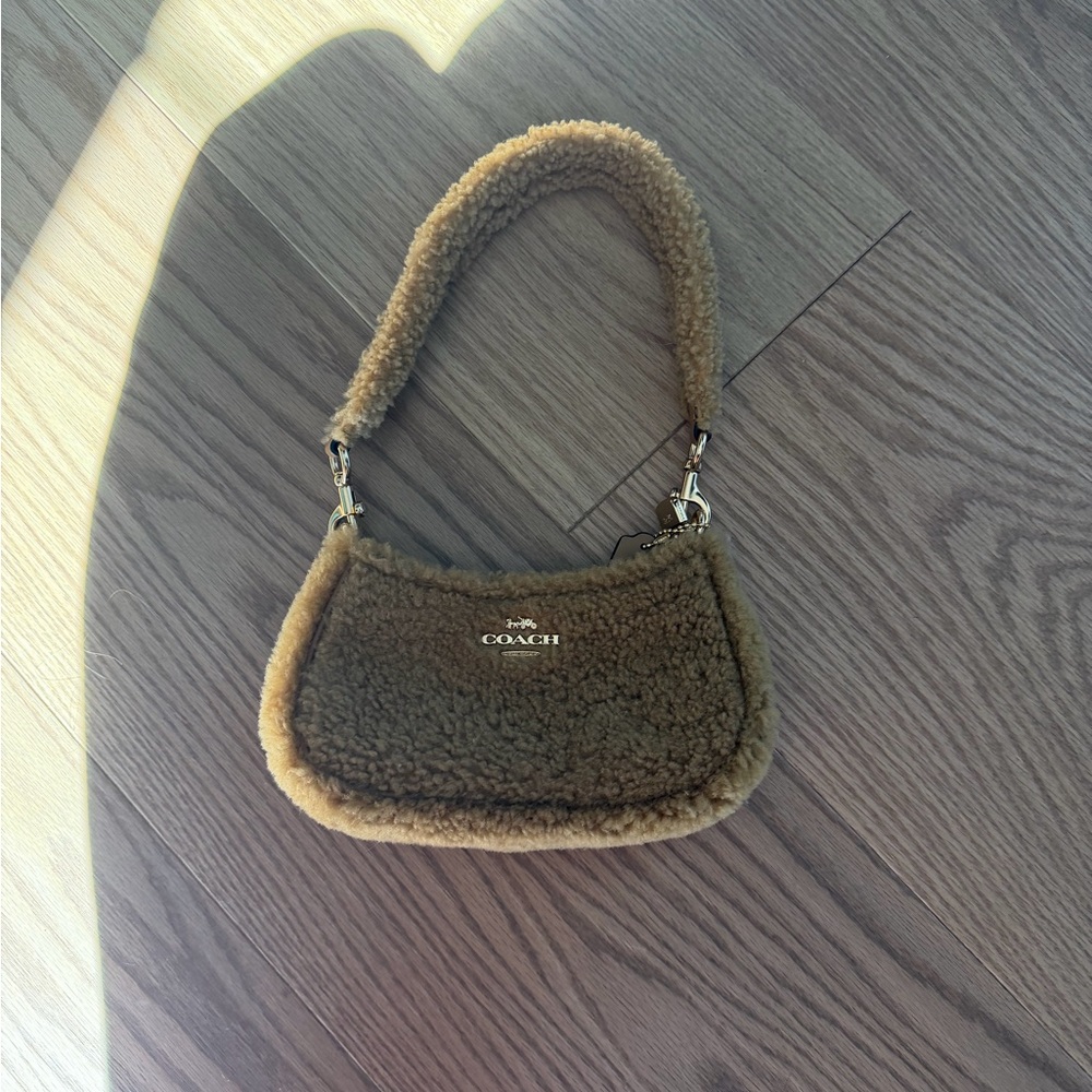 Coach Tan Shearling Mini Shoulder Bag — NWOT